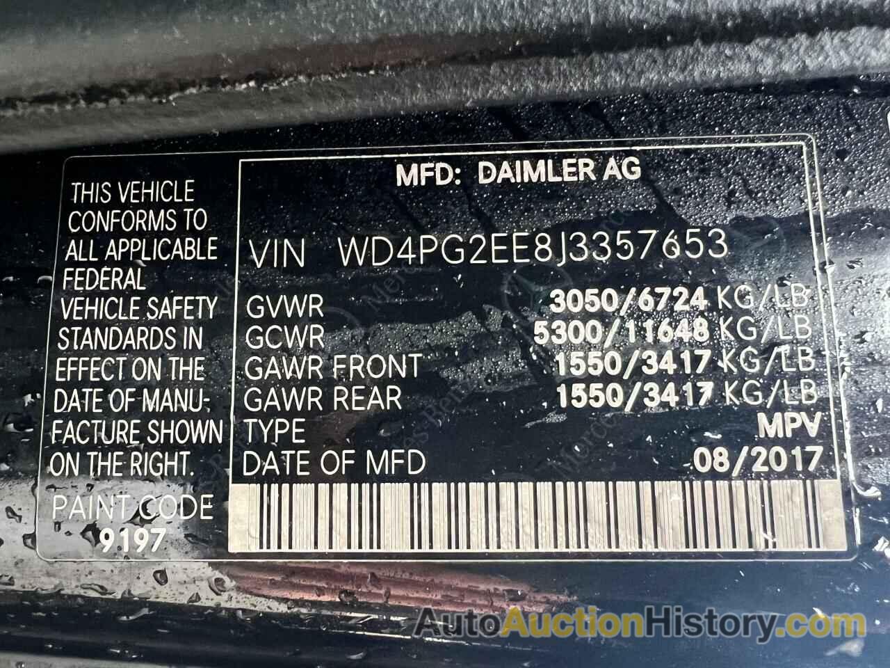 MERCEDES-BENZ METRIS, WD4PG2EE8J3357653