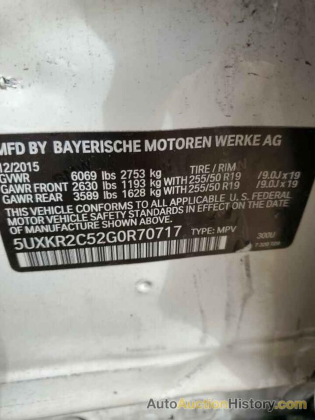 BMW X5 SDRIVE35I, 5UXKR2C52G0R70717