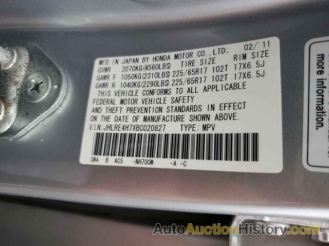 HONDA CRV EXL, JHLRE4H7XBC020827