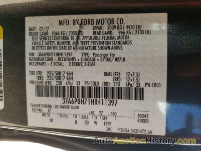 FORD FUSION SE, 3FA6P0H71HR411397