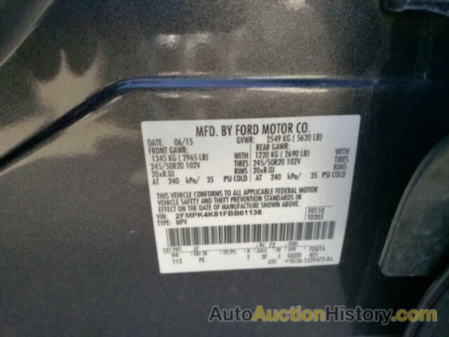 FORD EDGE TITANIUM, 2FMPK4K81FBB61138