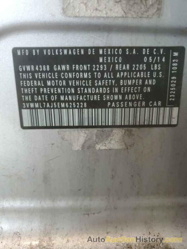 VOLKSWAGEN JETTA TDI, 3VWML7AJ5EM625228