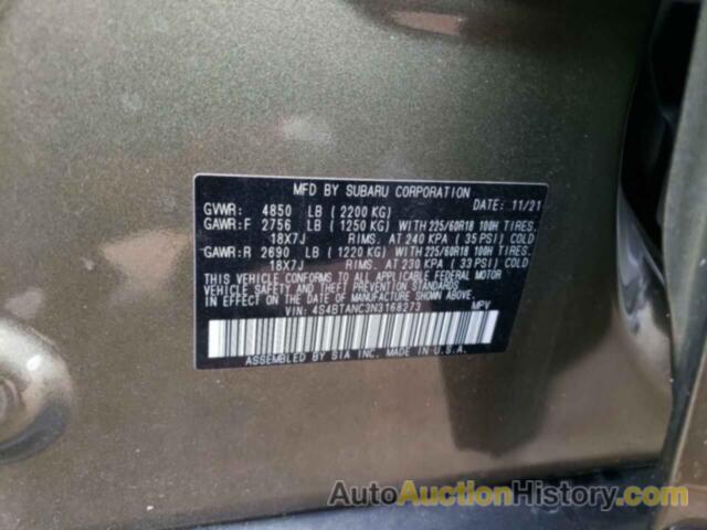 SUBARU OUTBACK LIMITED, 4S4BTANC3N3168273