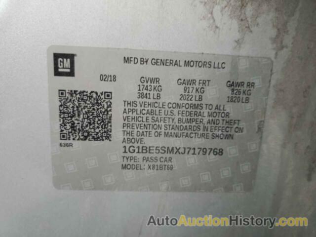 CHEVROLET CRUZE LT, 1G1BE5SMXJ7179768