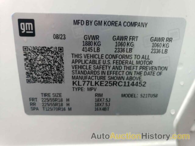 CHEVROLET TRAX ACTIV ACTIV, KL77LKE25RC114452