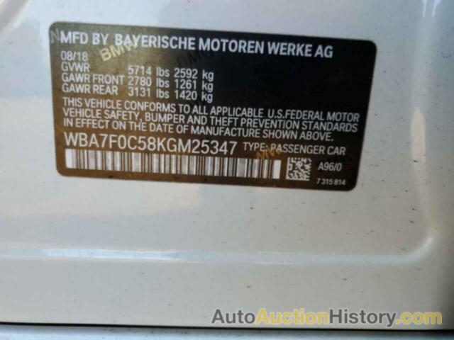 BMW 7 SERIES I, WBA7F0C58KGM25347