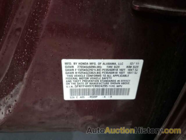 HONDA PILOT TOURING, 5FNYF4H97CB024295