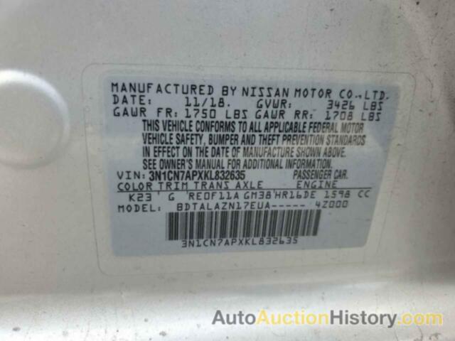 NISSAN VERSA S, 3N1CN7APXKL832635