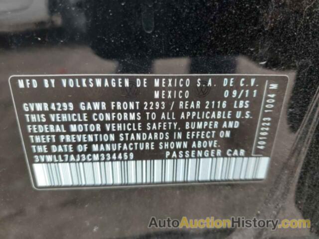 VOLKSWAGEN JETTA TDI, 3VWLL7AJ3CM334459