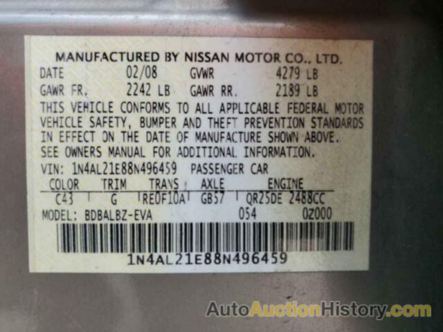 NISSAN ALTIMA 2.5, 1N4AL21E88N496459