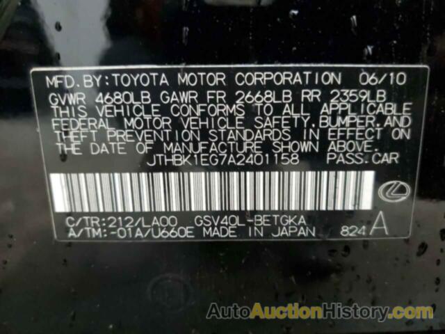 LEXUS ES350 350, JTHBK1EG7A2401158