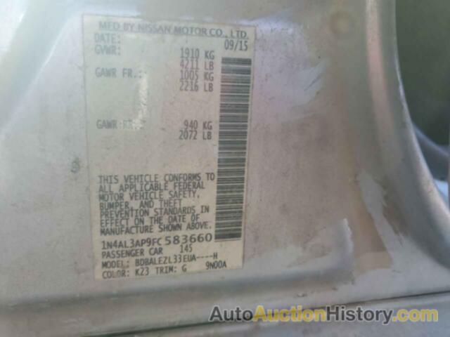 NISSAN ALTIMA 2.5, 1N4AL3AP9FC583660