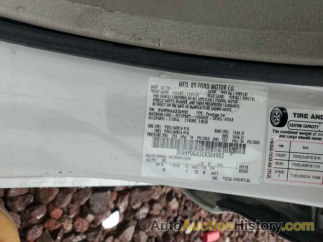 FORD FUSION S, 3FAHP0GA5CR304982