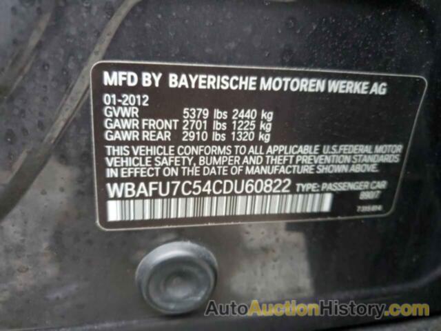 BMW 5 SERIES XI, WBAFU7C54CDU60822
