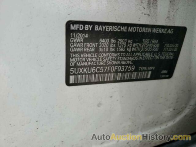 BMW X6 XDRIVE50I, 5UXKU6C57F0F93759