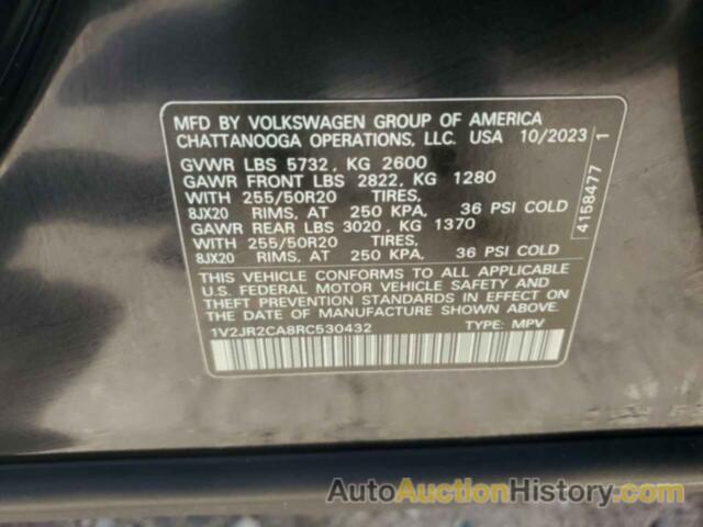 VOLKSWAGEN ATLAS SE, 1V2JR2CA8RC530432