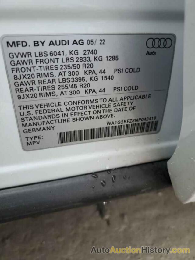 AUDI Q4 E-TRON PREMIUM, WA1G2BFZ8NP042418