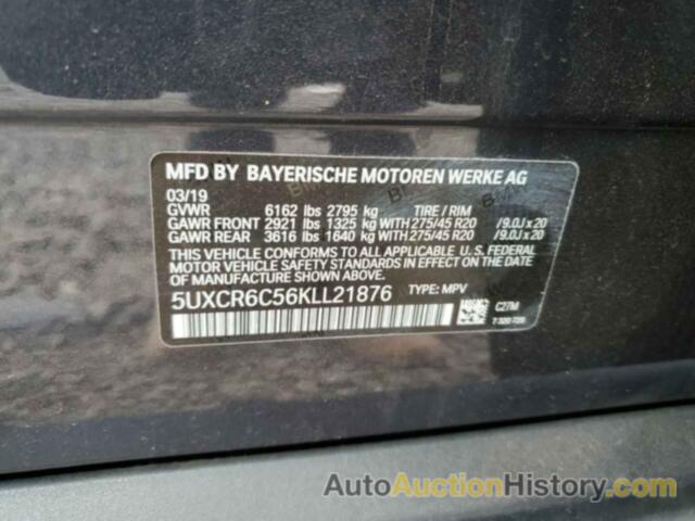 BMW X5 XDRIVE40I, 5UXCR6C56KLL21876