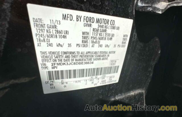 FORD EDGE SEL, 2FMDK3JC8DBE36634