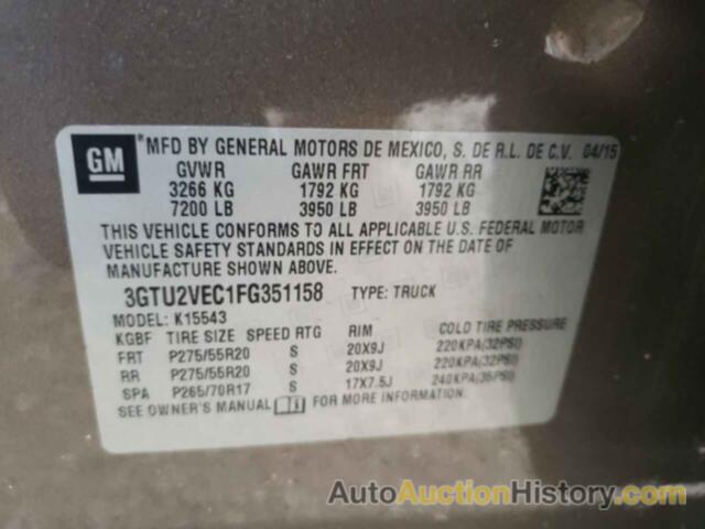 GMC All Models K1500 SLT, 3GTU2VEC1FG351158