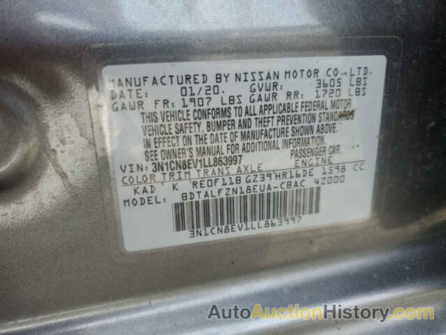 NISSAN VERSA SV, 3N1CN8EV1LL863997