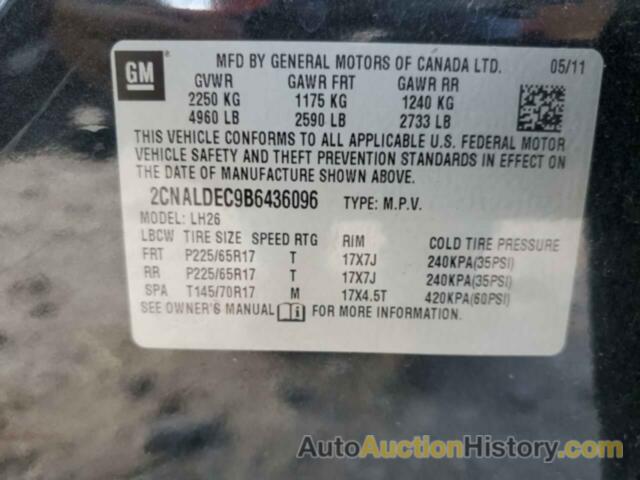 CHEVROLET EQUINOX LT, 2CNALDEC9B6436096