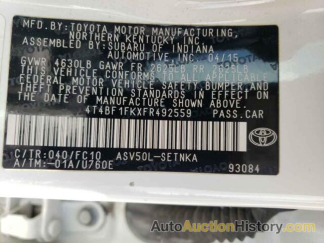 TOYOTA CAMRY LE, 4T4BF1FKXFR492559