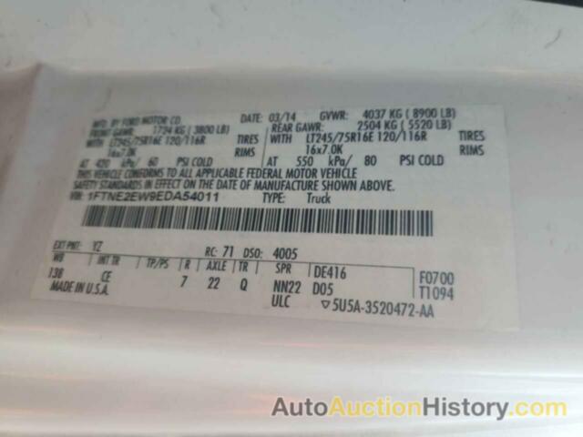 FORD ALL Models E250 VAN, 1FTNE2EW9EDA54011