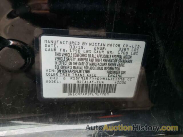 NISSAN VERSA S, 3N1CN7AP3FL917709