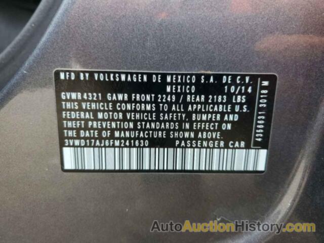 VOLKSWAGEN JETTA SE, 3VWD17AJ6FM241630