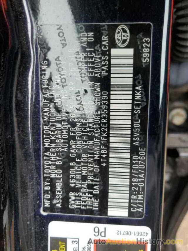 TOYOTA CAMRY L, 4T4BF1FK2ER359390