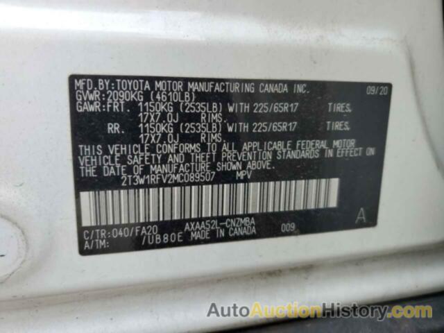 TOYOTA RAV4 XLE, 2T3W1RFV2MC089507