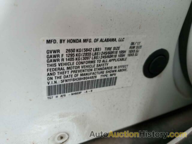 HONDA PILOT EX, 5FNYF6H38HB044828