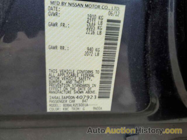 NISSAN ALTIMA 2.5, 1N4AL3AP0DN407923