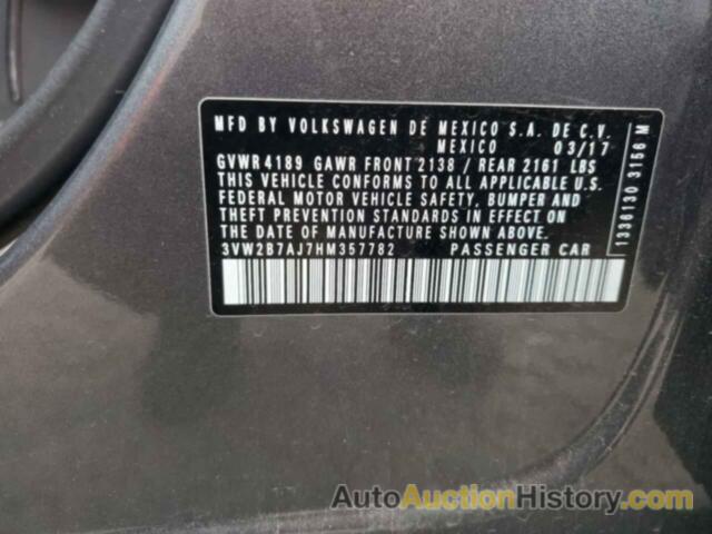 VOLKSWAGEN JETTA S, 3VW2B7AJ7HM357782