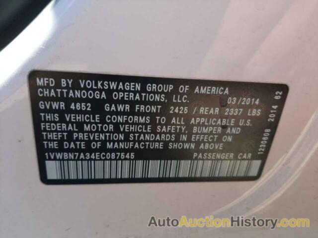 VOLKSWAGEN PASSAT SE, 1VWBN7A34EC087545