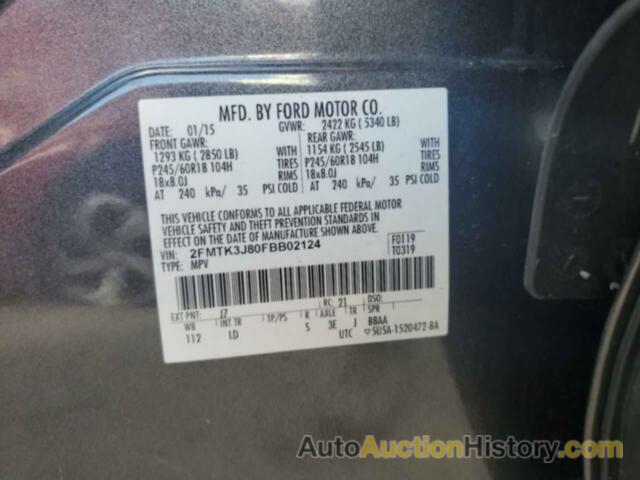 FORD EDGE SEL, 2FMTK3J80FBB02124