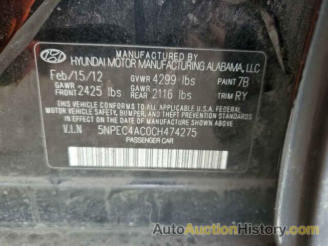 HYUNDAI SONATA SE, 5NPEC4AC0CH474275