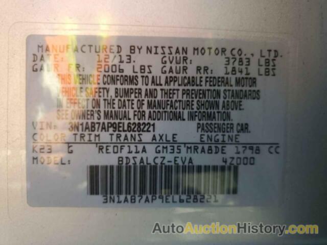 NISSAN SENTRA S, 3N1AB7AP9EL628221