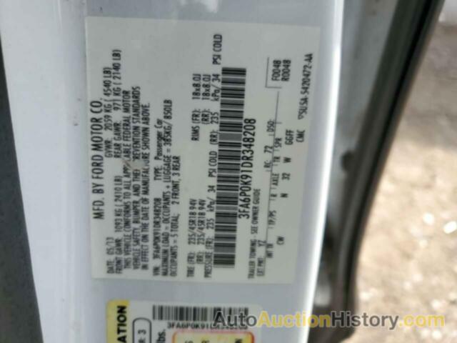 FORD FUSION TITANIUM, 3FA6P0K91DR348208