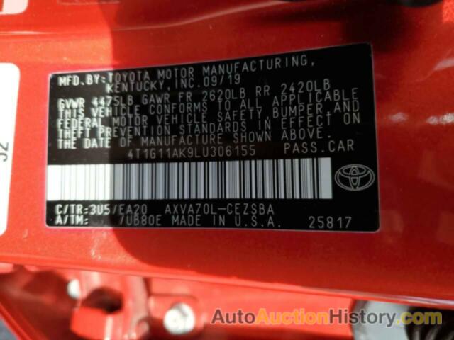 TOYOTA CAMRY SE, 4T1G11AK9LU306155