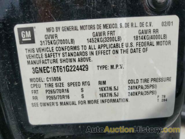 CHEVROLET SUBURBAN C1500, 3GNEC16T61G224429