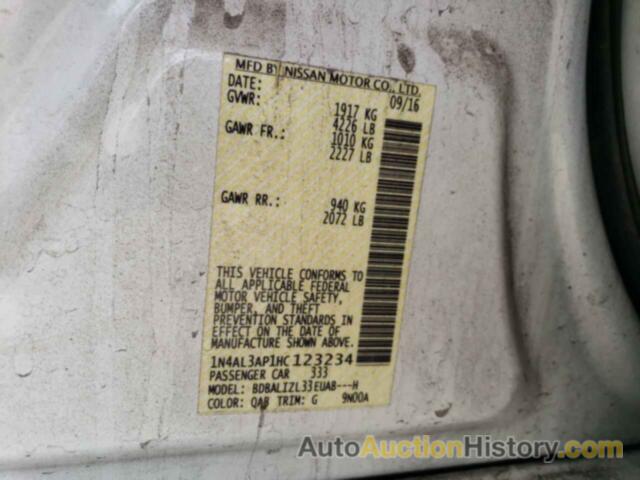 NISSAN ALTIMA 2.5, 1N4AL3AP1HC123234