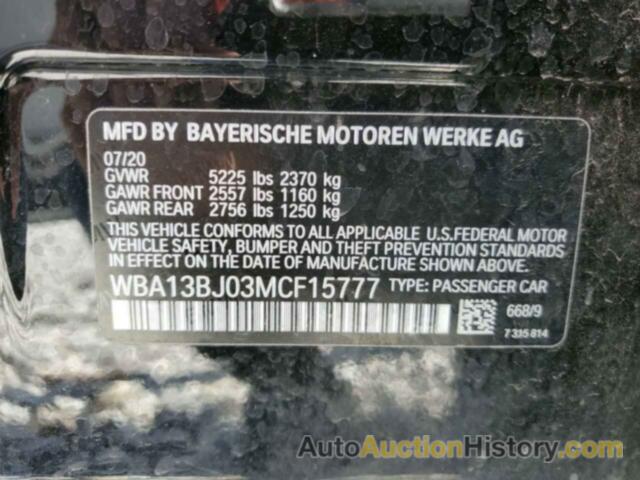 BMW 5 SERIES XI, WBA13BJ03MCF15777