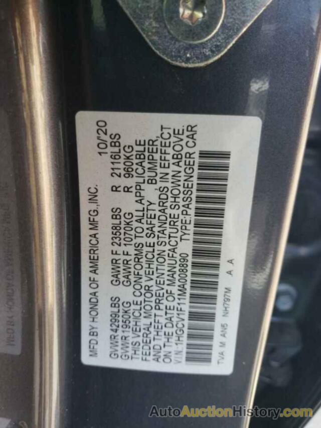 HONDA ACCORD LX, 1HGCV1F11MA008890