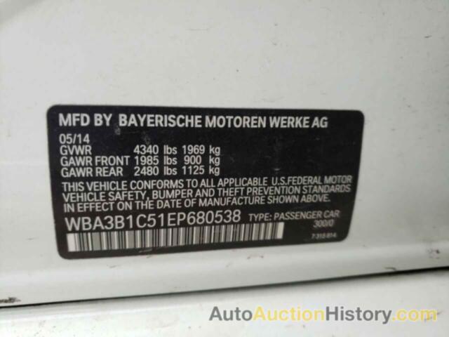 BMW 3 SERIES I, WBA3B1C51EP680538
