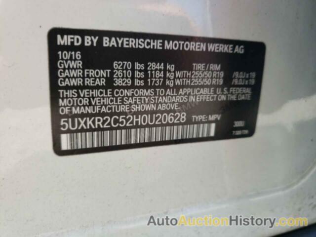BMW X5 SDRIVE35I, 5UXKR2C52H0U20628