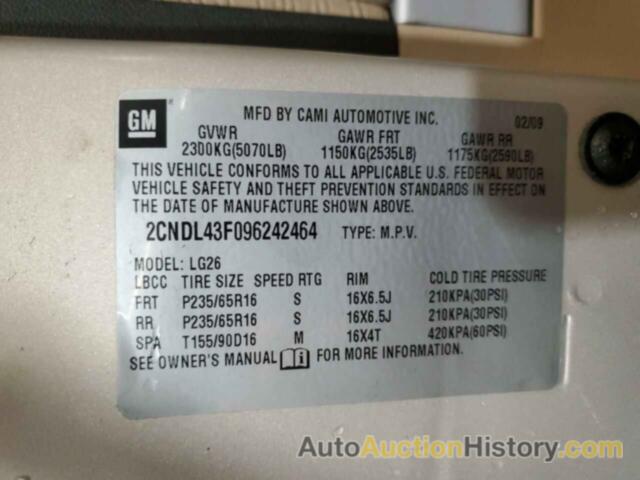 CHEVROLET EQUINOX LT, 2CNDL43F096242464