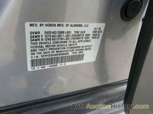 ACURA MDX, 5FRYD3H30HB006898