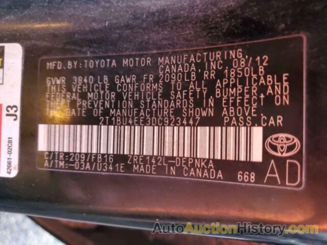 TOYOTA COROLLA BASE, 2T1BU4EE3DC923447